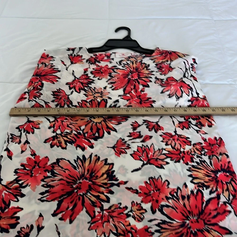 Quacker Factory Printed Caftan Top Size XS Floral